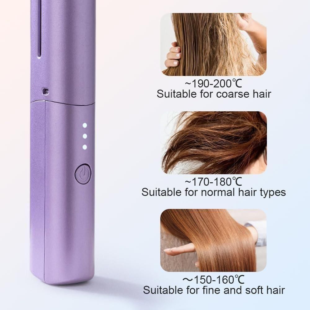 Meneflix Portable Mini Hair Straightener COMBO - Cordless, Rechargeable
